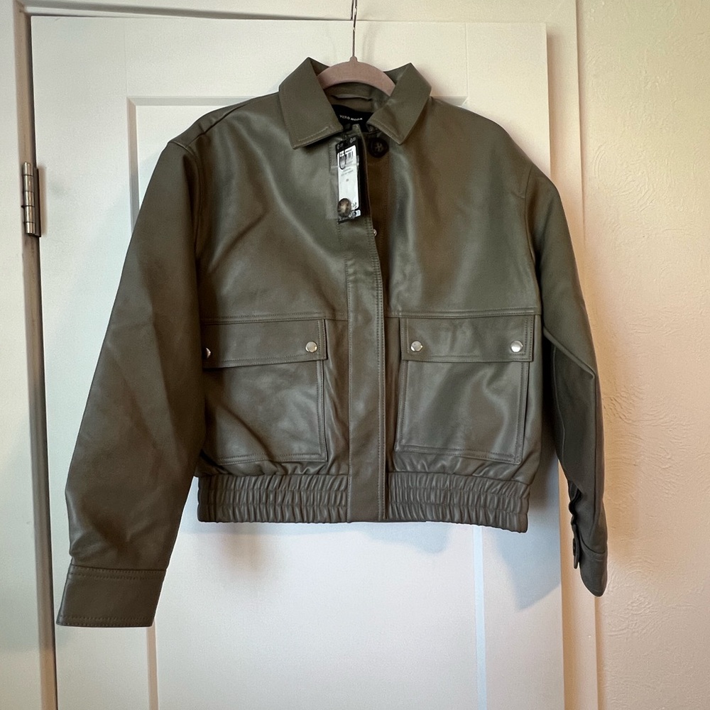Grey NWT Faux Vero Moda Leather Jacket